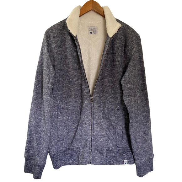 Lucky Brand Athletics Siberian Sherpa Full Zip Sweater Jacket Heather Gray Men M - Picture 1 of 11